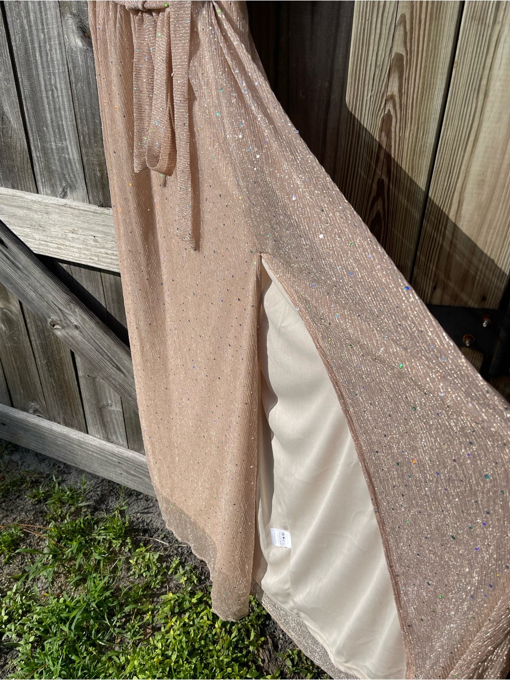 Baltic Born Beige Sparkle Sequin Dress Sz XXL Tall - Picture 7 of 15